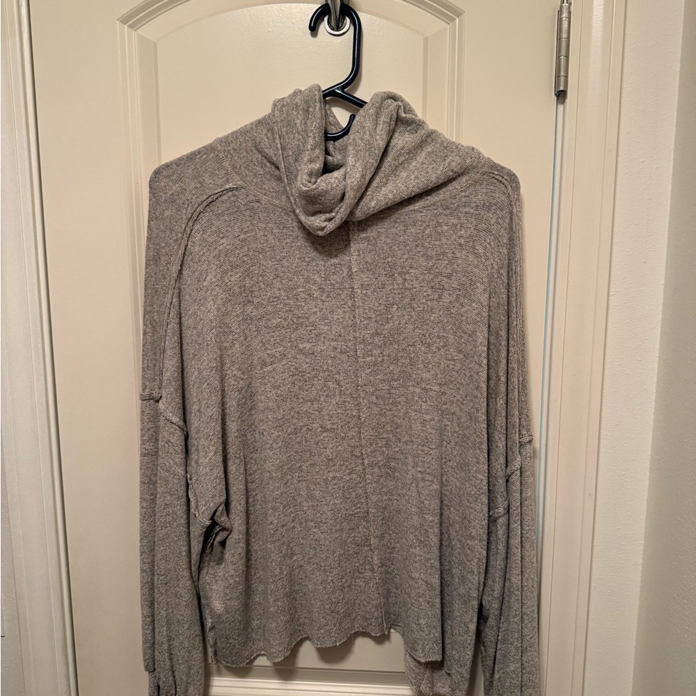 Final Touch Heathered Gray Sweater- Turtleneck